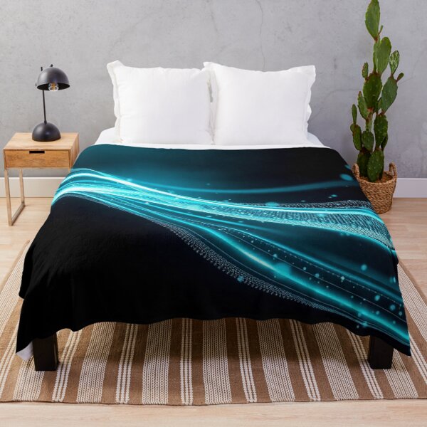 Item preview, Elegant Blue Particle Wave Abstract Digital Art designed and sold by IntelliMindDesigns.