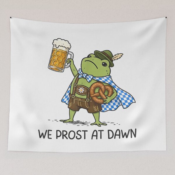 Item preview, We Prost At Dawn Frog Beer Pretzel Funny Oktoberfest Party designed and sold by SuziLope.