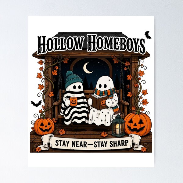 Item preview, Hollow Homeboys Cute Ghost Friends Cozy Halloween designed and sold by FestivityFinds.