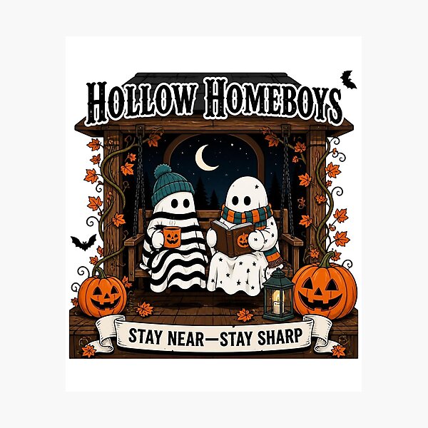 Item preview, Hollow Homeboys Cute Ghost Friends Cozy Halloween designed and sold by FestivityFinds.