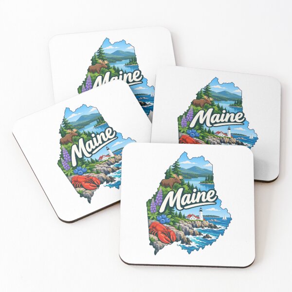 Item preview, Maine State Map designed and sold by Myra365Art.