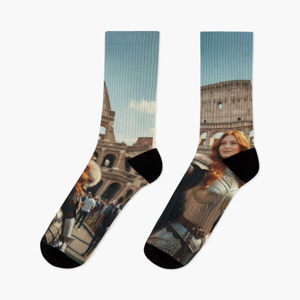 Item preview, Fantasy Time Traveler in Rome Taking a Selfie at the Colosseum – Medieval Woman Travel Adventure in Italy designed and sold by DibujandoPorfa.