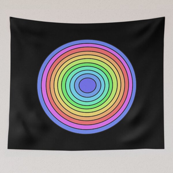 Item preview, Colorful Rainbow Concentric Circles Abstract Art designed and sold by ubborn.