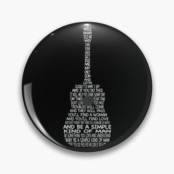 Item preview, Simple Man Guitar Lyrics Typography designed and sold by SketchyCrew.