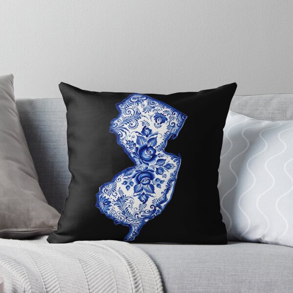 Item preview, New Jersey Gzhel map designed and sold by Underthesunmoon.