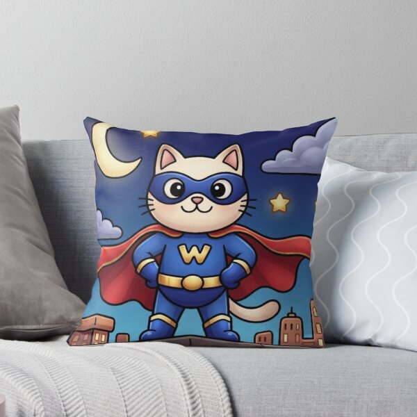 Item preview,  Mr. William T. Whiskers - Cute Superhero Cat Children's Art designed and sold by ScenicRoute66.
