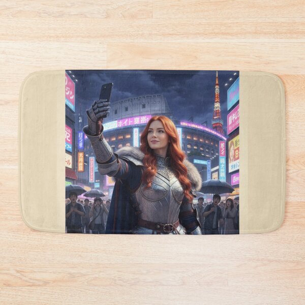 Item preview, Fantasy Time Traveler in TOKIO Taking a Selfie– Medieval Woman Travel Adventure in Italy designed and sold by DibujandoPorfa.