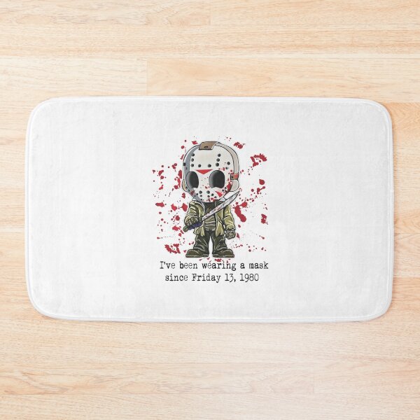 Item preview, Chibi Jason Mask Blood Spatter Horror Quote designed and sold by Kristaeeneycvb.