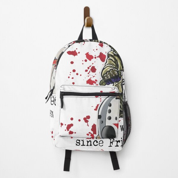 Item preview, Chibi Jason Mask Blood Spatter Horror Quote designed and sold by Kristaeeneycvb.