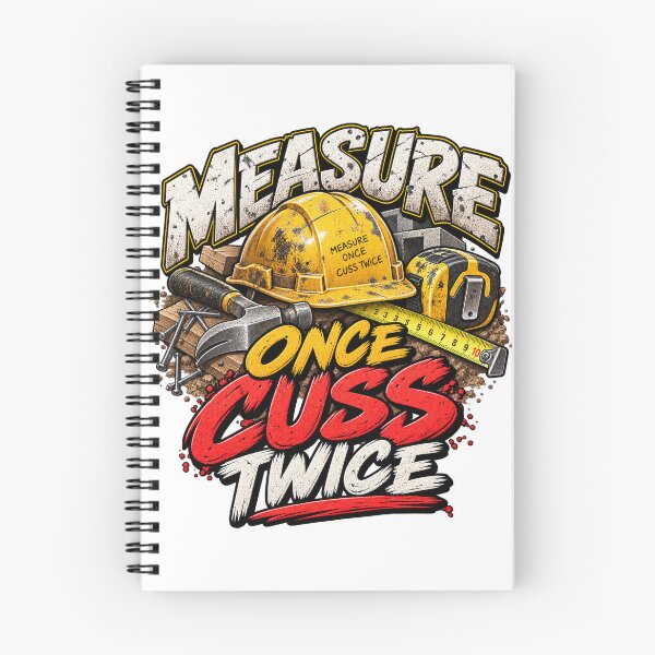 Item preview, Measure Once Cuss Twice Funny Construction Humor designed and sold by ABprintstudio.