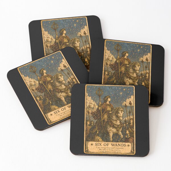 Item preview, Six of Wands Tarot Card - Success & Recognition Art designed and sold by ArcanaAbsolute.