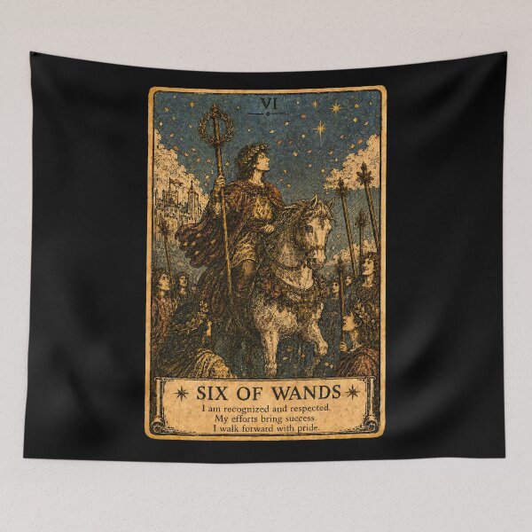 Item preview, Six of Wands Tarot Card - Success & Recognition Art designed and sold by ArcanaAbsolute.