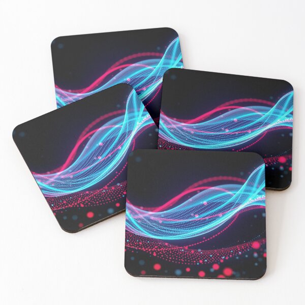 Item preview, Pink Blue Gradient Wave Abstract Neon Digital Art designed and sold by IntelliMindDesigns.