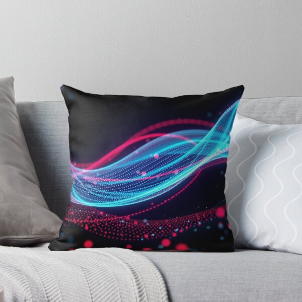 Item preview, Pink Blue Gradient Wave Abstract Neon Digital Art designed and sold by IntelliMindDesigns.