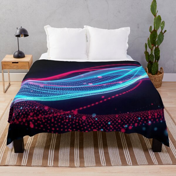 Item preview, Pink Blue Gradient Wave Abstract Neon Digital Art designed and sold by IntelliMindDesigns.
