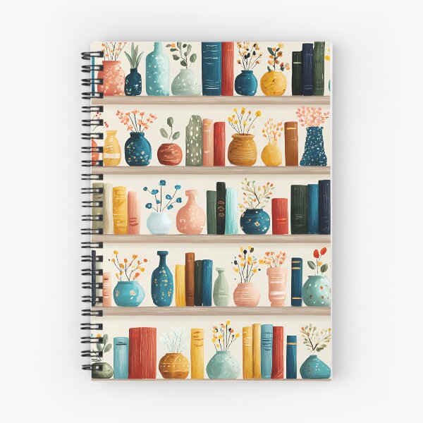 Item preview, Colorful Bookshelves With Books And Flower Vases Pattern designed and sold by DEC02.