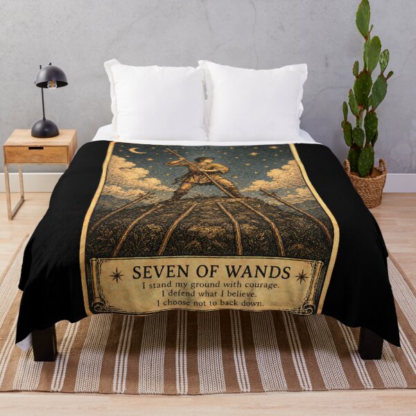 Item preview, Seven of Wands Tarot Card - Courage & Perseverance Art designed and sold by ArcanaAbsolute.
