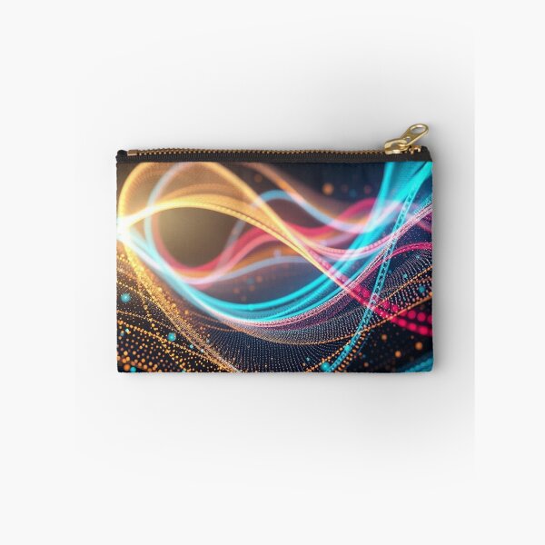 Item preview, Multi Color Gold Pink Blue Wave Abstract Art designed and sold by IntelliMindDesigns.