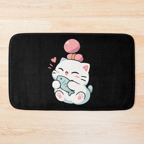 Item preview, Cute Cat with Fish designed and sold by ClaireCum.