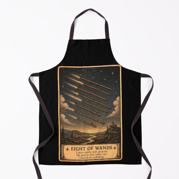 Item preview, Eight of Wands Tarot Card - Speed & Rapid Progress Illustration designed and sold by ArcanaAbsolute.