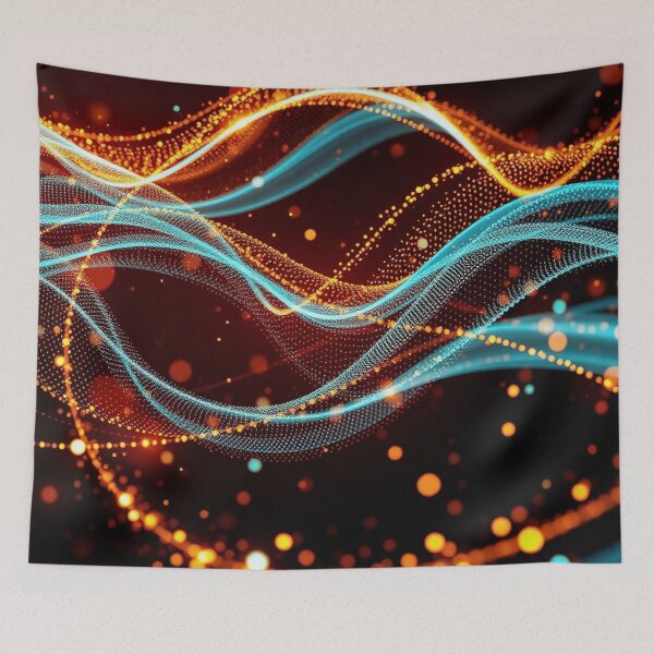 Item preview,  Fiery Orange Amber Wave Abstract Digital Design designed and sold by IntelliMindDesigns.