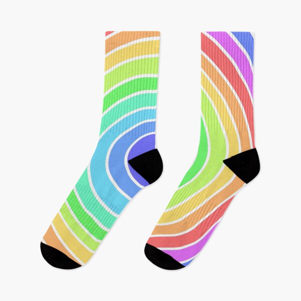 Item preview, Colorful Rainbow Concentric Circles White Line Abstract Art designed and sold by ubborn.