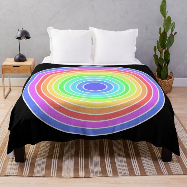 Item preview, Colorful Rainbow Concentric Circles White Line Abstract Art designed and sold by ubborn.