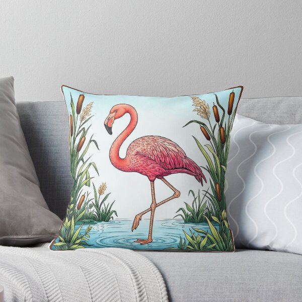 Artikelvorschau, Flamingo in perfektem Rosa – Tropischer Vogel und Schilf – Naturkunst entworfen und verkauft von ScenicRoute66.