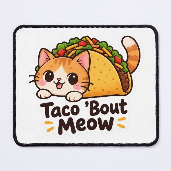 Item preview, Taco ’Bout Meow – Cute Kawaii Cat Taco Pun designed and sold by Mohitt09.