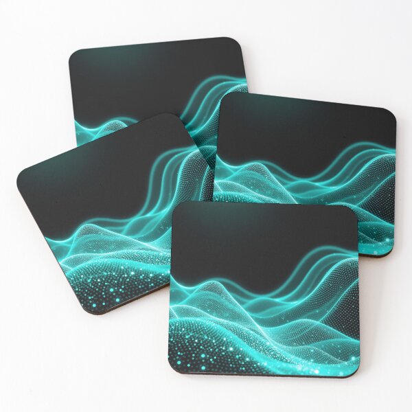 Item preview, Turquoise Minimal Wave Abstract Calm Digital Art designed and sold by IntelliMindDesigns.