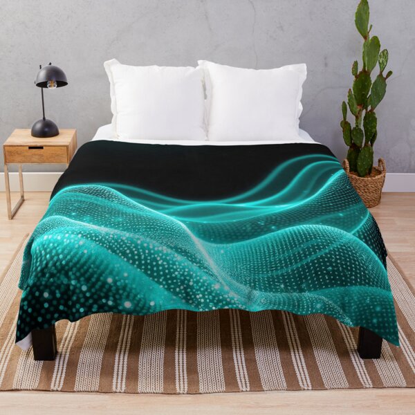 Item preview, Turquoise Minimal Wave Abstract Calm Digital Art designed and sold by IntelliMindDesigns.