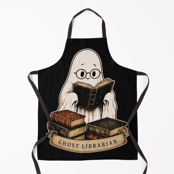 Item preview, Spooktober Ghost Librarian Cozy Reading Vintage Halloween Book Lover Design designed and sold by PrintInkLab.