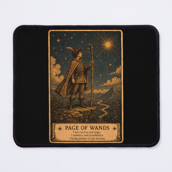 Item preview, Page of Wands Tarot Card - Inspiration, Adventure & New Beginnings designed and sold by ArcanaAbsolute.
