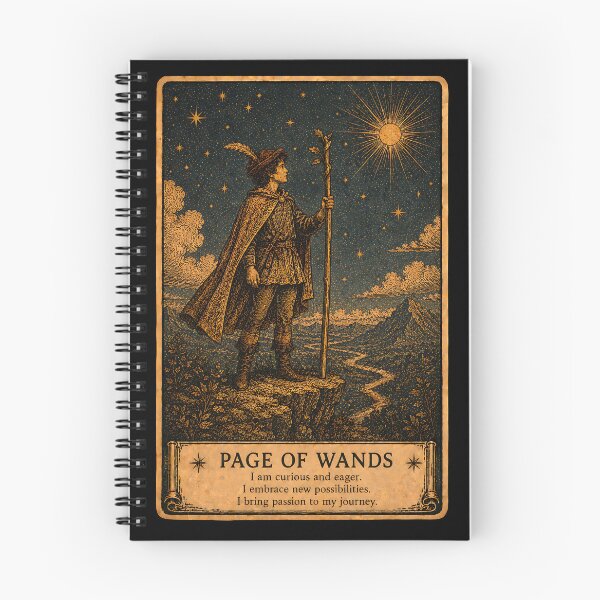Item preview, Page of Wands Tarot Card - Inspiration, Adventure & New Beginnings designed and sold by ArcanaAbsolute.