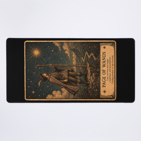 Item preview, Page of Wands Tarot Card - Inspiration, Adventure & New Beginnings designed and sold by ArcanaAbsolute.