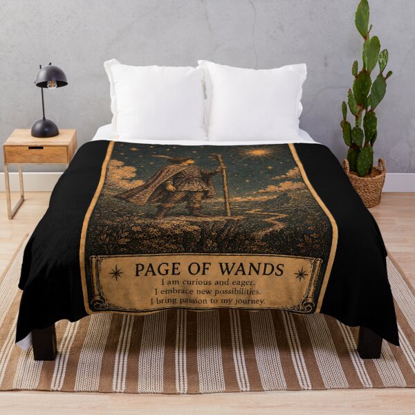 Item preview, Page of Wands Tarot Card - Inspiration, Adventure & New Beginnings designed and sold by ArcanaAbsolute.