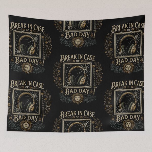 Item preview, Vintage headphones - Break in Case of Bad Day designed and sold by Nacho Average Designs.