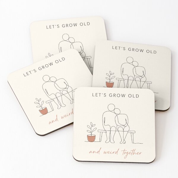 Item preview, Let's Grow Old and Weird Together - One Line Art Couple Anniversary Gift designed and sold by Knacky Print.