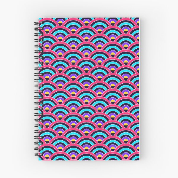 Item preview, Japanese Seigaiha Neon Wave Pattern Synthwave Cyberpunk Ocean Aesthetic designed and sold by KungPowUnicorn.