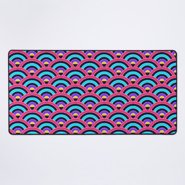 Item preview, Japanese Seigaiha Neon Wave Pattern Synthwave Cyberpunk Ocean Aesthetic designed and sold by KungPowUnicorn.