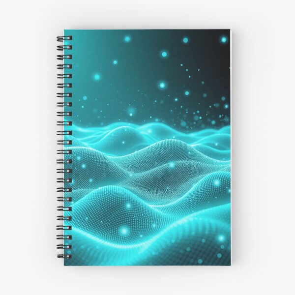 Item preview,  Cyan Particle Wave Abstract Technology Background Art designed and sold by IntelliMindDesigns.