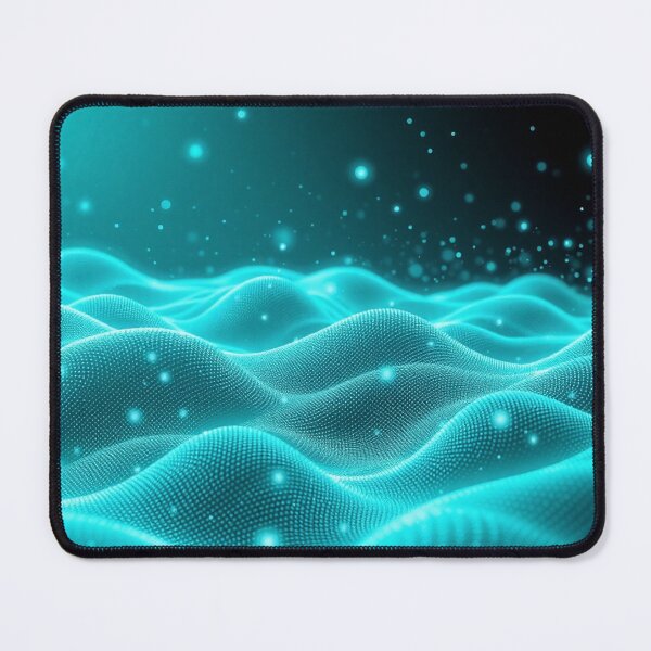 Item preview, Cyan Particle Wave Abstract Technology Background Art designed and sold by IntelliMindDesigns.