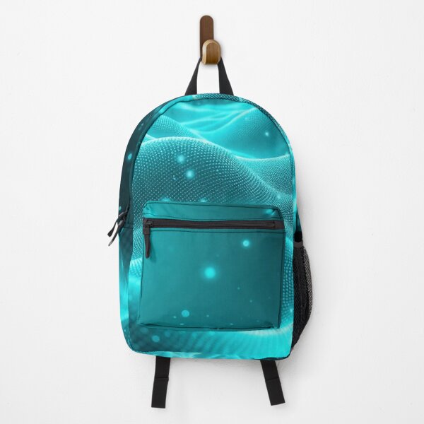 Item preview, Cyan Particle Wave Abstract Technology Background Art designed and sold by IntelliMindDesigns.