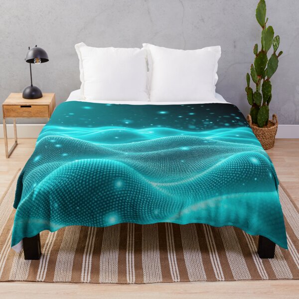 Item preview,  Cyan Particle Wave Abstract Technology Background Art designed and sold by IntelliMindDesigns.