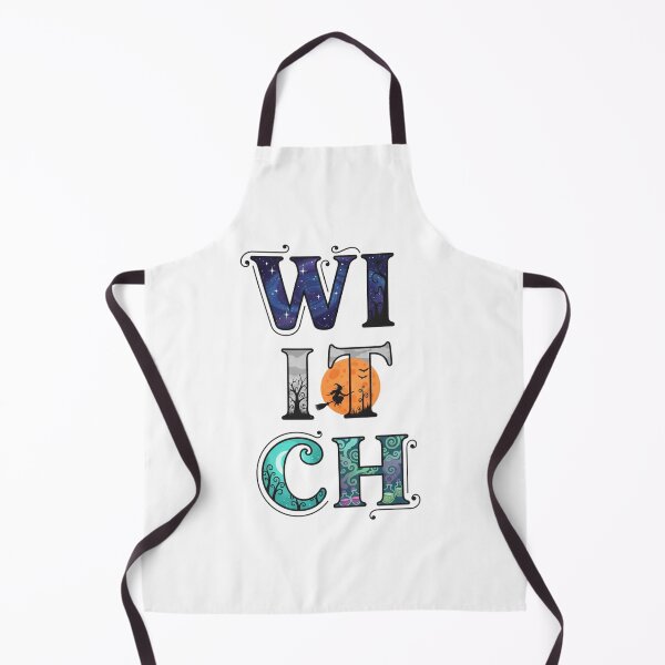 Item preview, Witch Typography Halloween Moon Potion Flying Witch designed and sold by FestivityFinds.