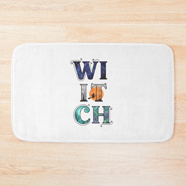 Item preview, Witch Typography Halloween Moon Potion Flying Witch designed and sold by FestivityFinds.