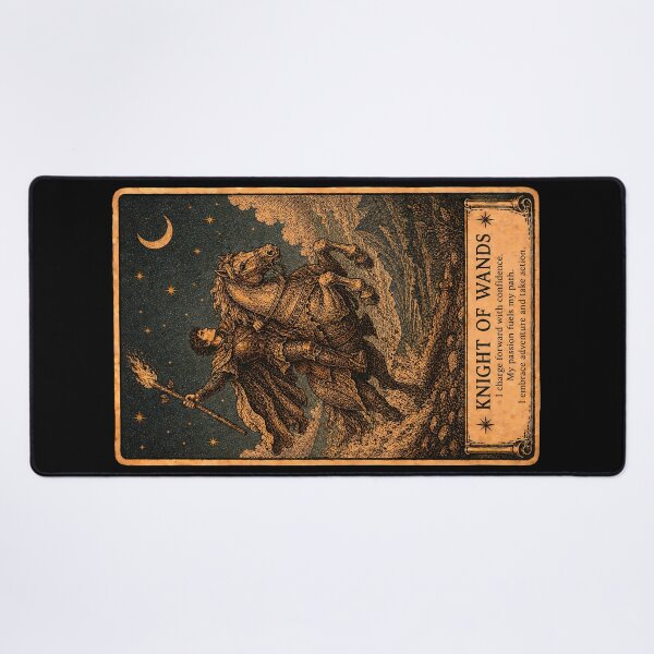 Item preview, Knight of Wands Tarot Card - Passion, Action & Adventure Art designed and sold by ArcanaAbsolute.