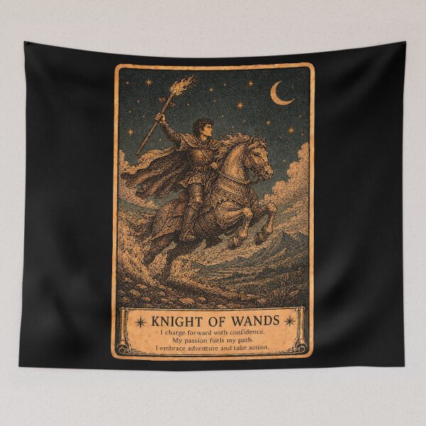 Item preview, Knight of Wands Tarot Card - Passion, Action & Adventure Art designed and sold by ArcanaAbsolute.
