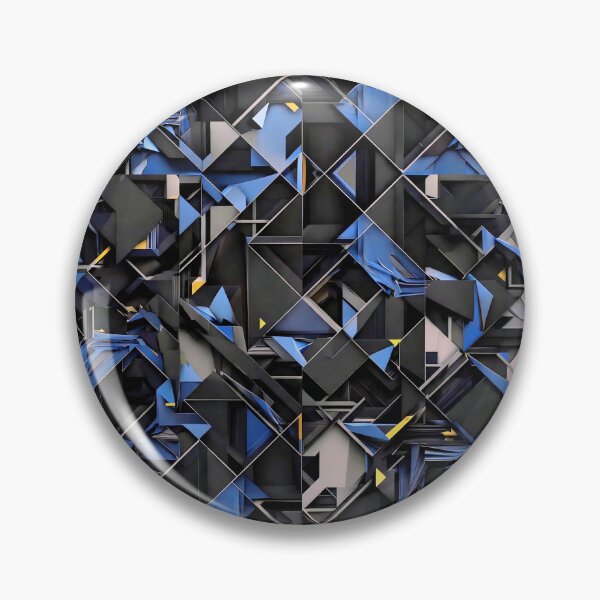 Item preview, Abstract Black and Blue Interlocking Geometric Pattern - Triangles Squares Diamonds Modern Art designed and sold by RashitHibr.