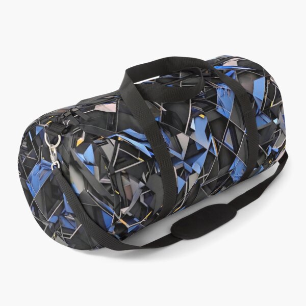 Item preview, Abstract Black and Blue Interlocking Geometric Pattern - Triangles Squares Diamonds Modern Art designed and sold by RashitHibr.